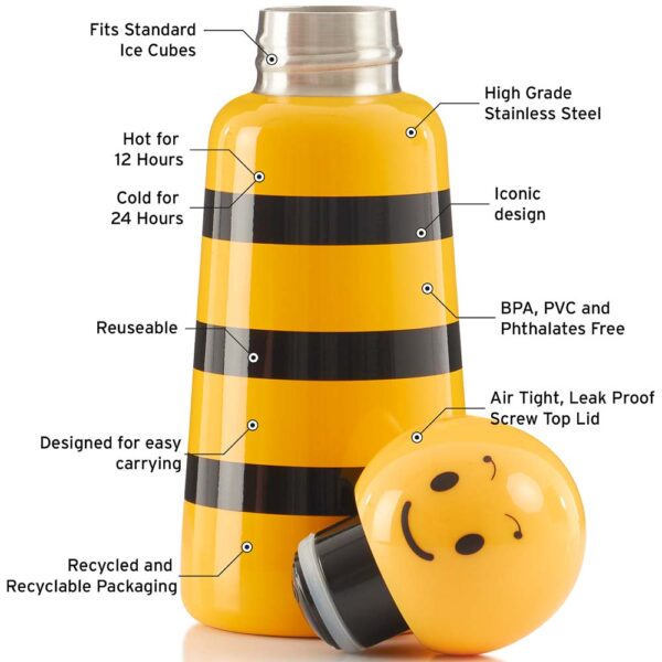 LUND Skittle Mini BPA mentes acél kulacs  300ML BUMBLE BEE - Image 5