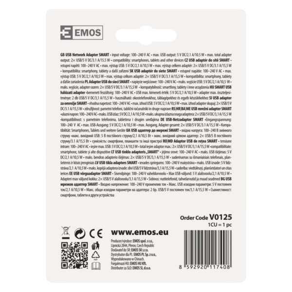EMOS Univerzális USB töltő SMART 3.1A (18W) - Image 4
