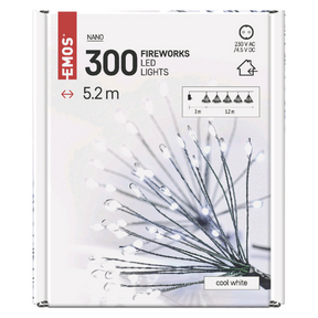 LED fényfüzér – fürtök, nano, 5,2 m, beltérre, hideg fehér, időzítő - Image 6