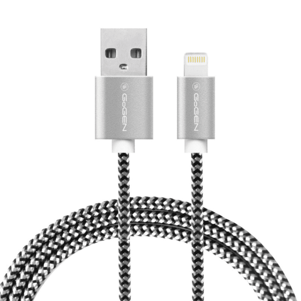 gogen-lightning-kabel-3m-textil-boritas-ezustos-szinadat-es-tolto-csatlakozo-lightning-kabel-usb-2-0-a-lightning-villa-femes-konnektorok