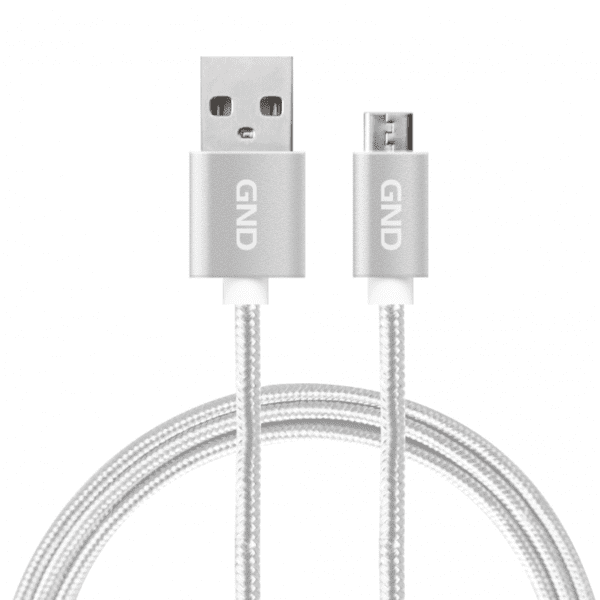 gnd-microusb-usb-a-2-0-tolto-es-adatkabel-fonott-boritas-ezust-szin-2m