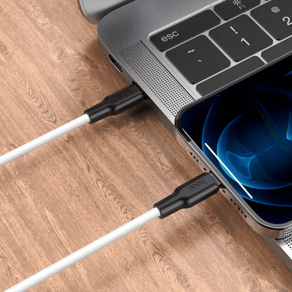 Hoco. X21 Plus Szilikon Gyorstöltő Adatkábel USB C - Lighting típusú csatlakozóval - Image 2