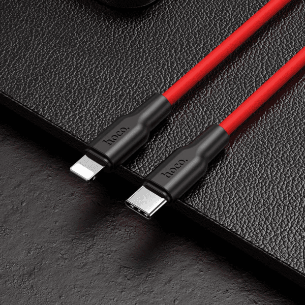 Hoco. X21 Plus Szilikon Gyorstöltő Adatkábel USB C - Lighting típusú csatlakozóval - Image 6