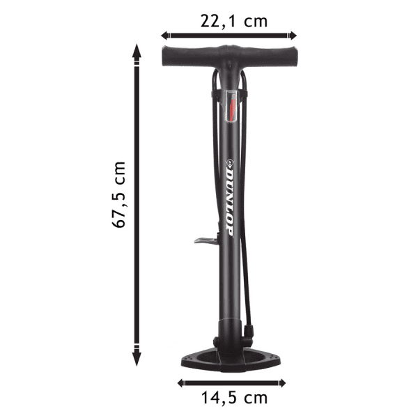 Dunlop álló kerékpár pumpa, 67,5 cm, max 12 bar, 100cm tömlő, Presta- Dunlop és Schrader - Image 4