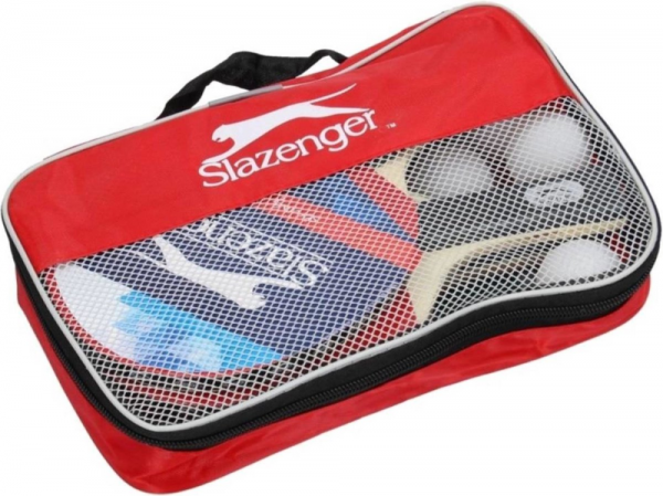 Slazenger asztalitenisz szett hordtáskában. 4 fa ütő, 2 labda, háló + hordozó táska - Image 3