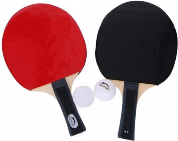 Slazenger asztalitenisz szett hordtáskában. 4 fa ütő, 2 labda, háló + hordozó táska - Image 2