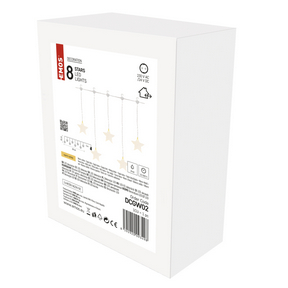 LED karácsonyi fényfüggöny – csillagok, 45x84 cm, kültéri és beltéri, meleg fehér - Image 4