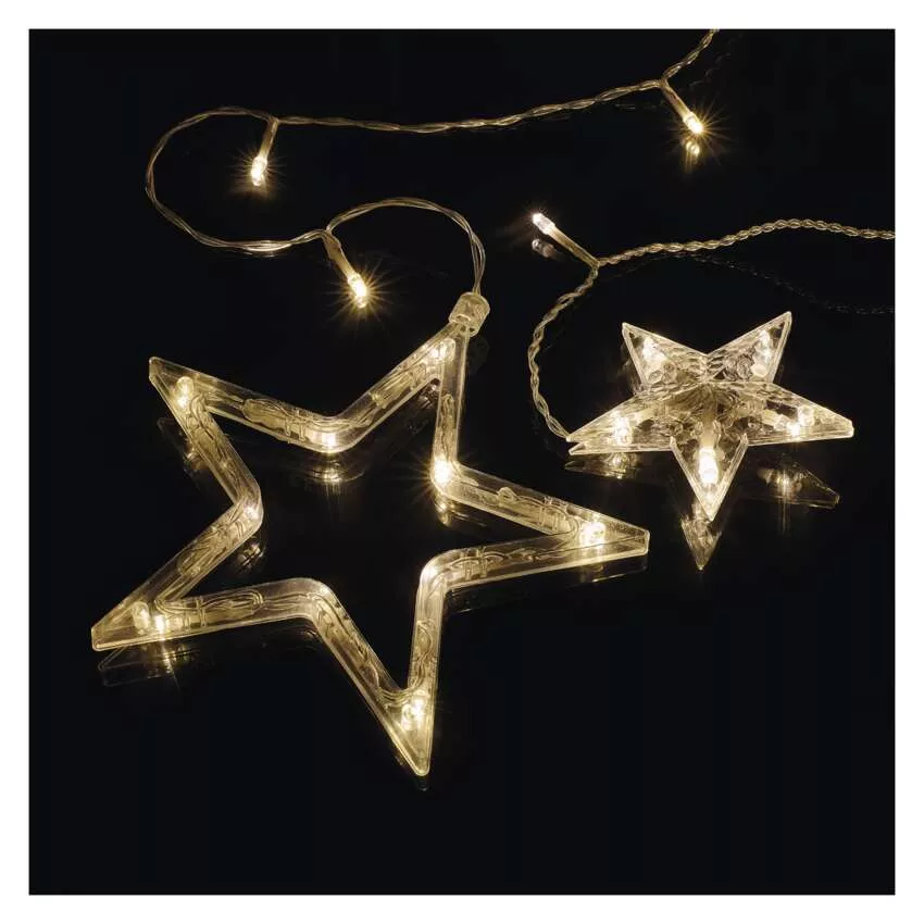 LED karácsonyi fényfüggöny – csillagok, 185x105 cm, beltéri, meleg fehér - Image 5