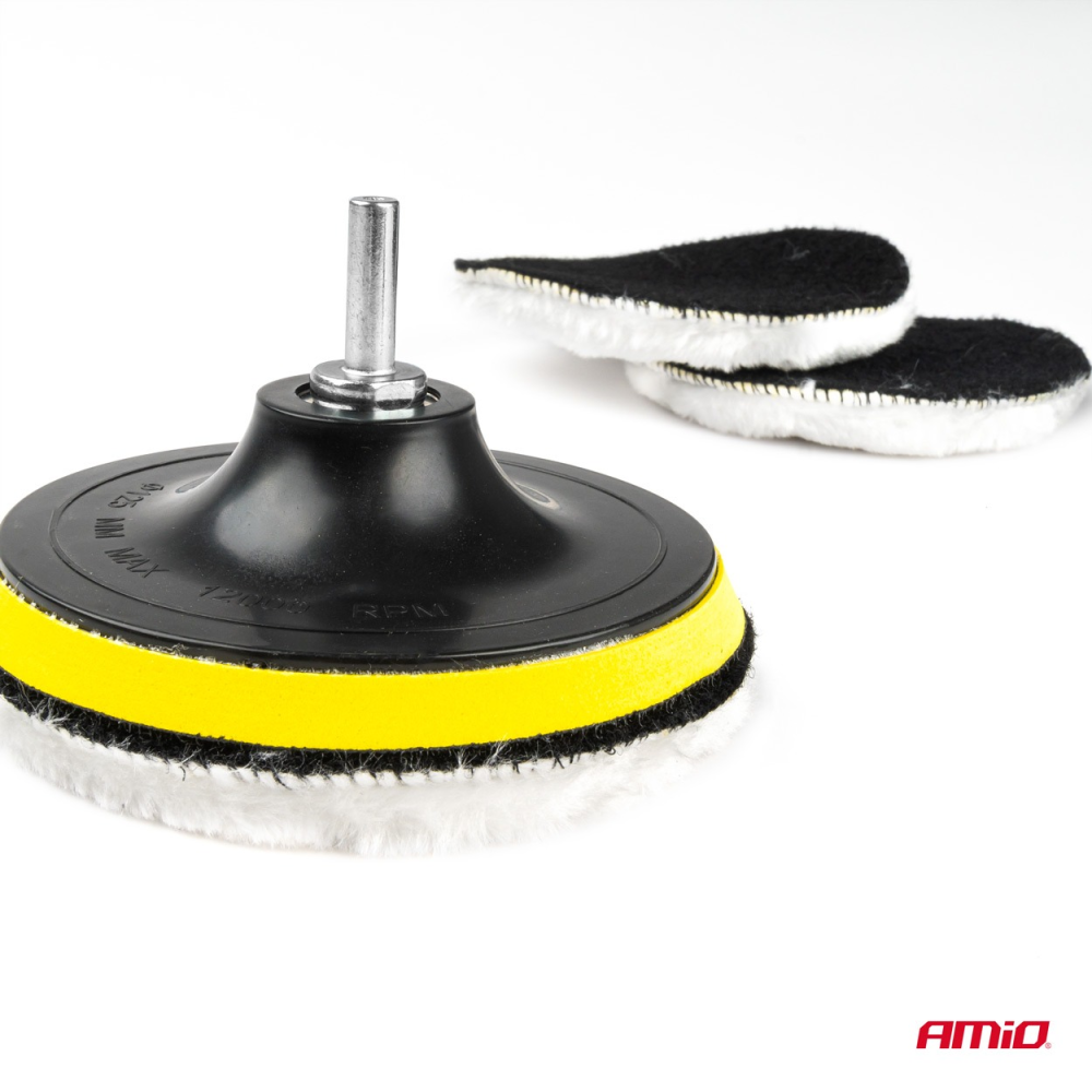 Polírozó szett fúróba fogható gyapjú korong 4 darabos 125mm - Image 4